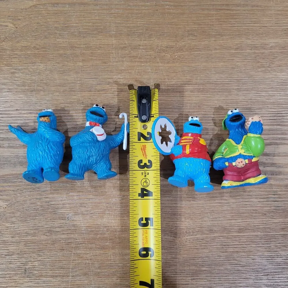 Sesame Street Cookie Monster PVC Vtg Figures Lot Of 4 Mattel Muppets Topper Toy